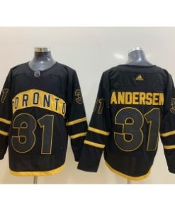 NHL Leafs 31 Frederik Andersen Black Adidas Men Jersey