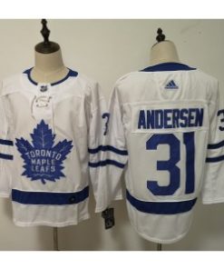 NHL Maple Leafs 31 Frederik Andersen White Adidas Men Jersey