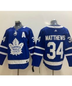 NHL Maple Leafs 34 Auston Matthews Blue Adidas Men Jersey With A patch