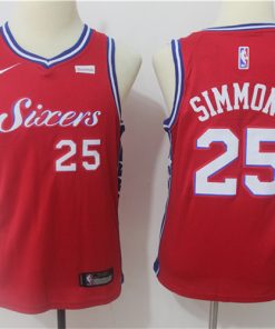76ers 25 Ben Simmons Red Youth Nike Swingman Jersey
