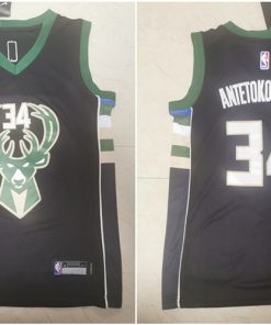 Bucks 34 Giannis Antetokounmpo Black Youth Nike Swingman Jersey1