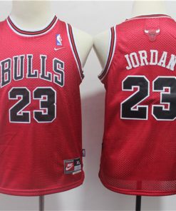 Bulls 23 Michael Jordan Red Youth Nike Mesh Throwback Jersey