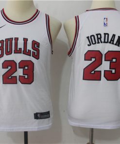 Bulls 23 Michael Jordan White Youth Nike Swingman Jersey