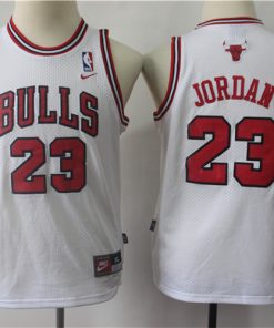 Bulls 23 Michael Jordan White Youth Throwback Nike Swingman Jersey