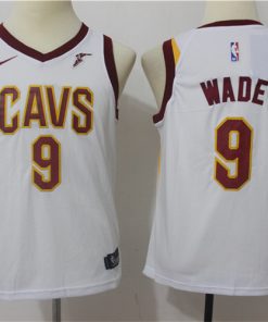 Cavaliers 9 Dwyane Wade White Youth Nike Swingman Jersey
