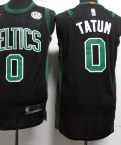 Celtics 0 Jayson Tatum Black Youth Nike Jersey