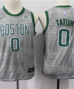 Celtics 0 Jayson Tatum Gray Youth Nike Swingman Jersey