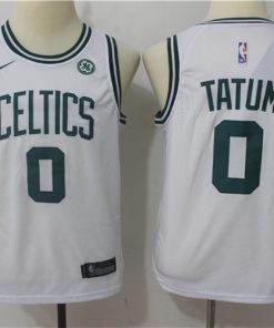 Celtics 0 Jayson Tatum White Nike Youth Swingman Jersey