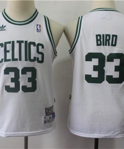 Celtics 33 Larry Bird White Youth Hardwood Classics Jersey