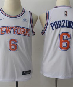 Knicks 6 Kristaps Porzingis White Youth Nike Swingman Jersey