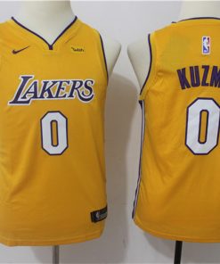 Lakers 0 Kyle Kuzma Yellow Youth Nike Swingman Jersey