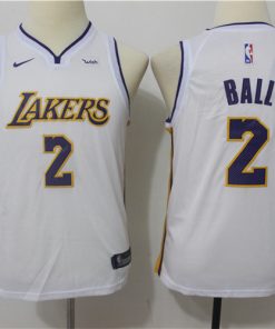 Lakers 2 Lonzo Ball White Youth Nike Swingman Jersey