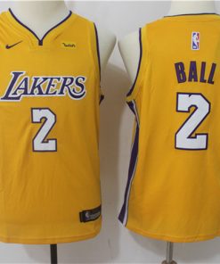 Lakers 2 Lonzo Ball Yellow Youth Nike Swingman Jersey