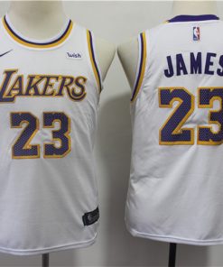 Lakers 23 Lebron James White Youth 2018-19 Nike Swingman Jersey