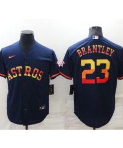 MLB Astros 23 Michael Brantley Rainbow Nike New Cool Base Men Jersey