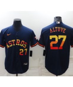 MLB Astros 27 Jose Altuve Rainbow Nike Cool Base Men Jersey