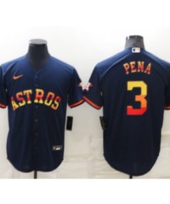 MLB Astros 3 Jeremy Pena Rainbow Nike New Cool Base Men Jersey