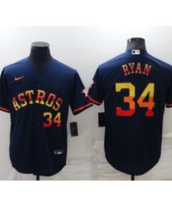 MLB Astros 34 Nolan Ryan Rainbow Nike New Cool Base Men Jersey