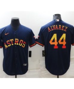 MLB Astros 44 Yordan Alvarez Rainbow Nike Cool Base Men Jersey
