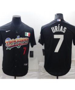 MLB Dodgers 7 Julio Urias Black Mexico Nike Cool Base Men Jersey