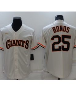 MLB Giants 25 Barry Bonds Cream Nike Cool Base Men Jersey