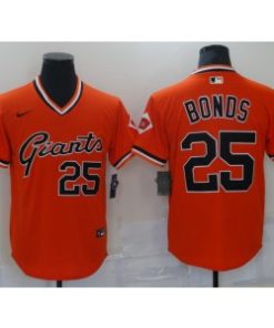 MLB Giants 25 Barry Bonds Orange Nike Cool Base Men Jersey