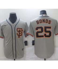 MLB Giants 25 Bonds Grey Nike Cool Base Men Jersey
