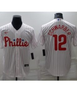 MLB Phillies 12 Kyle Schwarber White Nike Cool Base Men Jersey