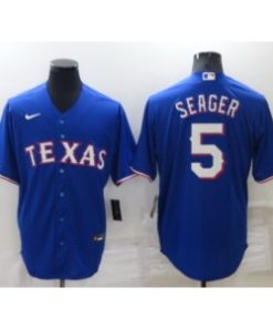 MLB Rangers 5 Seager Blue Nike Cool Base Men Jersey