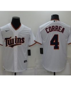 MLB Twins 4 CARLOS CORREA White Nike Cool Base Men Jersey
