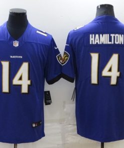 Men's Baltimore Ravens #14 Kyle Hamilton Purple Vapor Untouchable Limited Stitched Jersey