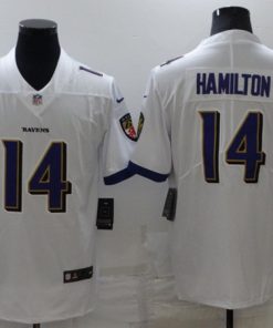Men's Baltimore Ravens #14 Kyle Hamilton White Vapor Untouchable Limited Stitched Jersey