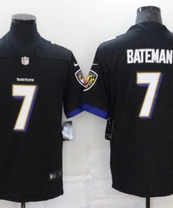 Men's Baltimore Ravens #7 Rashod Bateman Black Vapor Untouchable Limited Stitched Jersey