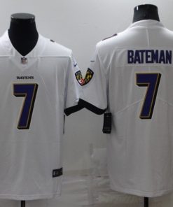 Men's Baltimore Ravens #7 Rashod Bateman White Vapor Untouchable Limited Stitched Jersey