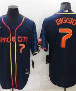Men's Houston Astros #7 Craig Biggio 2022 Navy City Connect Cool Base Stitched Jersey
