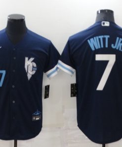 Men's Kansas City Royals #7 Bobby Witt Jr. 2022 Navy City Connect Flex Base Stitched MLB Jersey
