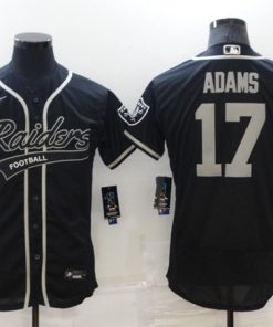 Men's Las Vegas Raiders #17 Davante Adams Black Flex Base Stitched Jersey
