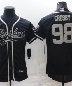 Men's Las Vegas Raiders #98 Maxx Crosby Black Flex Base Stitched Jersey