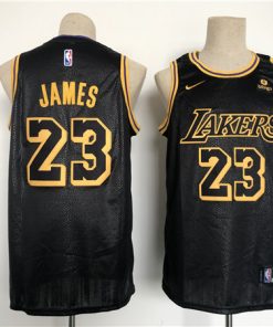 Men's Los Angeles Lakers #23 LeBron James Black Stitched Basketball Jersey