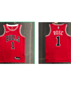NBA Bulls 1 Rose Red Men Jersey