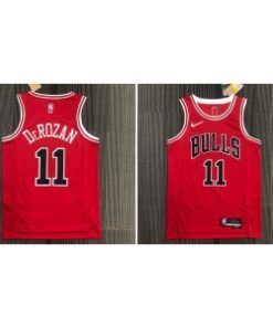 NBA Bulls 11 Derozan Red Nike 75th Anniversary Men Jersey