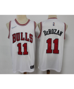 NBA Bulls 11 Derozan White Nike 75th Anniversary Men Jersey