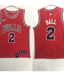 NBA Bulls 2 Ball Red Men Jersey