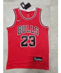 NBA Bulls 23 Jordan Red 75th Anniversary Men Jersey