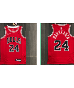 NBA Bulls 24 Laur Markkanen Red Men Jersey