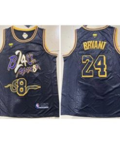 NBA Lakers 24 & 8 Kobe Bryant Mamba Black Men Jersey