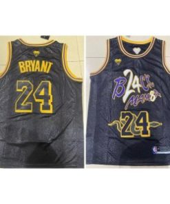 NBA Lakers 24 Kobe Bryant Mamba Black Men Jersey