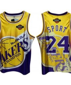 NBA Los Angeles Lakers 24 Kobe Bryant Yellow Print Men Jersey