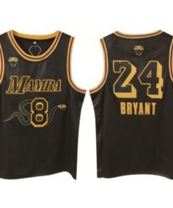 NBA Los Angeles Lakers Front 8 Back 24 Kobe Bryant Black Print Men Jersey