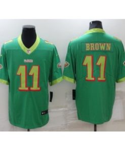 Nike Eagles 11 A. J. Brown Green City Edition Vapor Limited Men Jersey